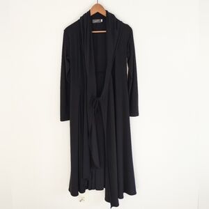 Sympli Women Long Sleeve Cardigan Size 6 Black Relaxed Tie Waist Capsule Slinky